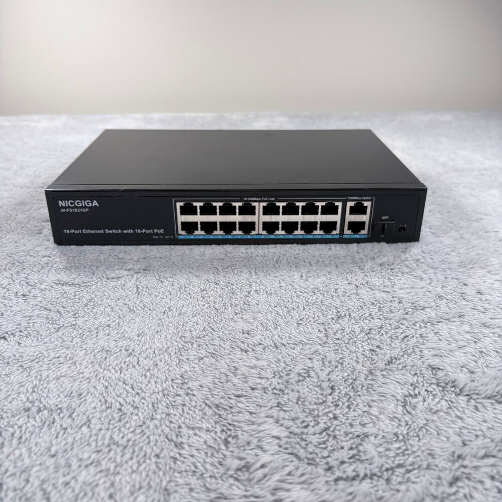 NICGIGA 19‎ Port Network Power Over Ethernet Switch, VLAN Mode.